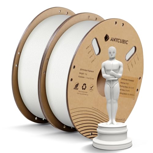 ANYCUBIC PLA+ Filament 1.75mm Weiß, PLA Plus 3D Drucker Filament 2kg, Maßgenauigkeit +/-0,02mm, Hohe Zähigkeit und Präzision -3D-Druckmaterialien, Kompatibel mit Meisten FDM-Drucker von ANYCUBIC