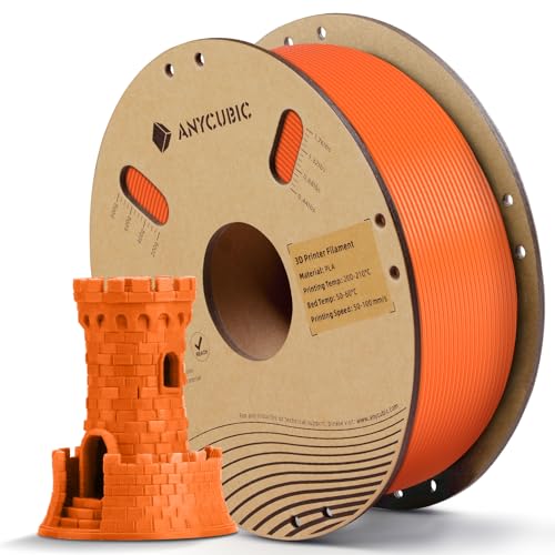 ANYCUBIC PLA Filament 1.75mm 1KG Lebendiges Orange, 3D Drucker Filament, Filament-3D-Druckmaterialien, RFID für Intelligentes Drucken von ANYCUBIC