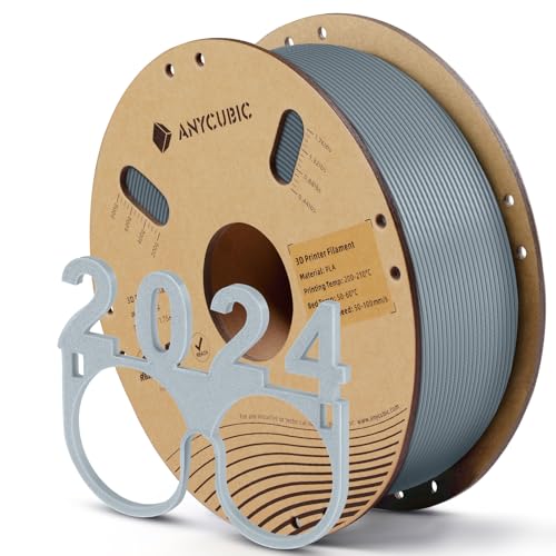 ANYCUBIC PLA Filament 1.75mm 1KG Silber, 3D Drucker Filament, Filament-3D-Druckmaterialien RFID für Intelligentes Drucken von ANYCUBIC