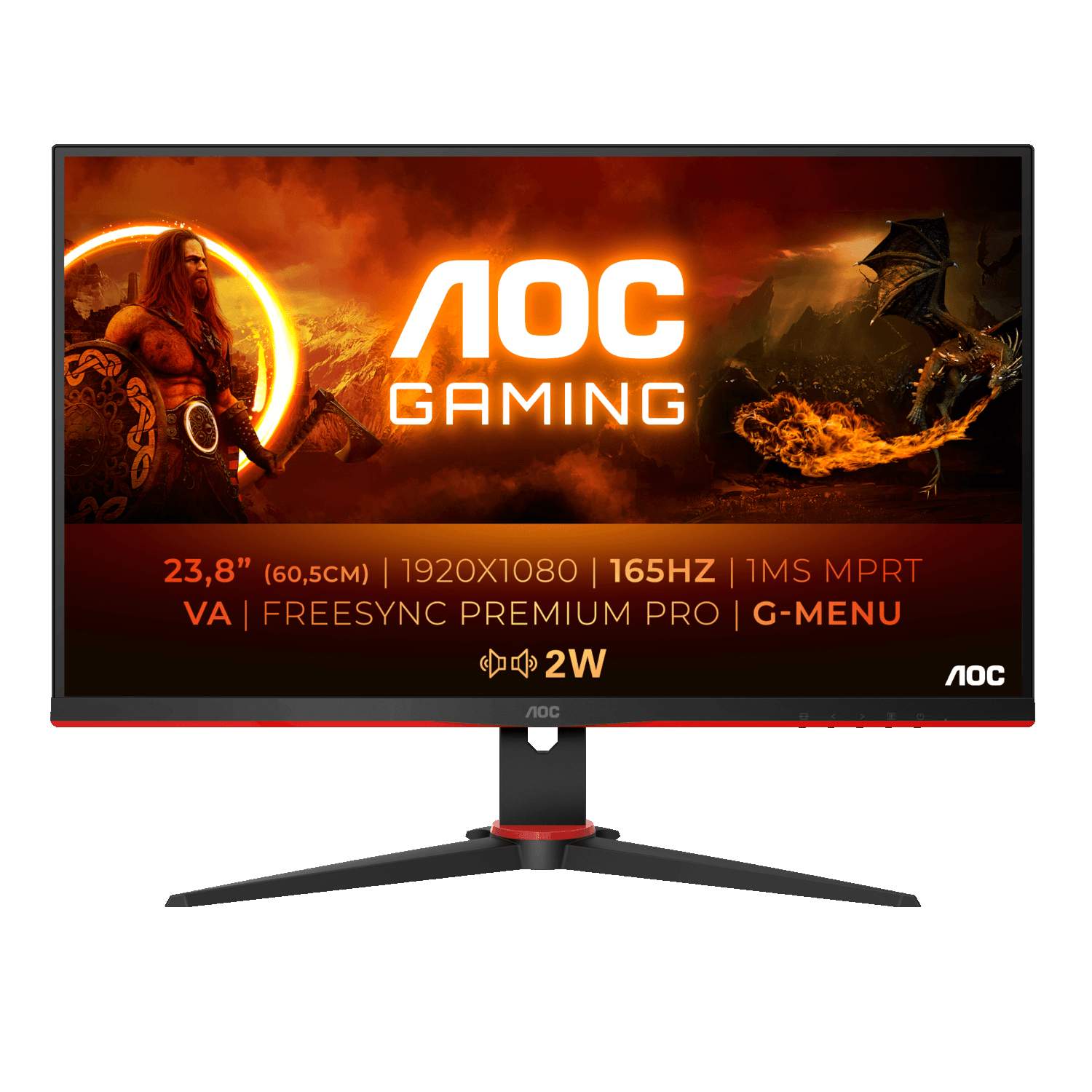 AOC 24G2SAE/BK Gaming Monitor - 165 Hz, FreeSync Premium von AOC