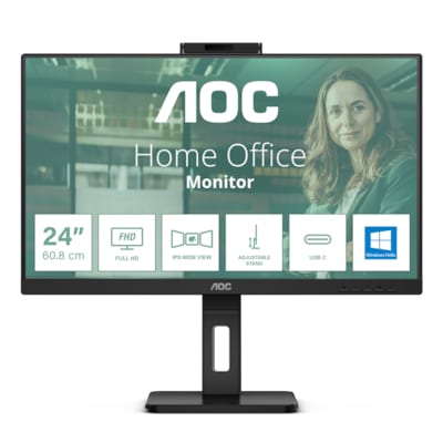AOC 24P3CW 60,5cm (23,8") FHD IPS Monitor 16:9 HDMI/DP/USB-C PD65W 75Hz Webcam von AOC