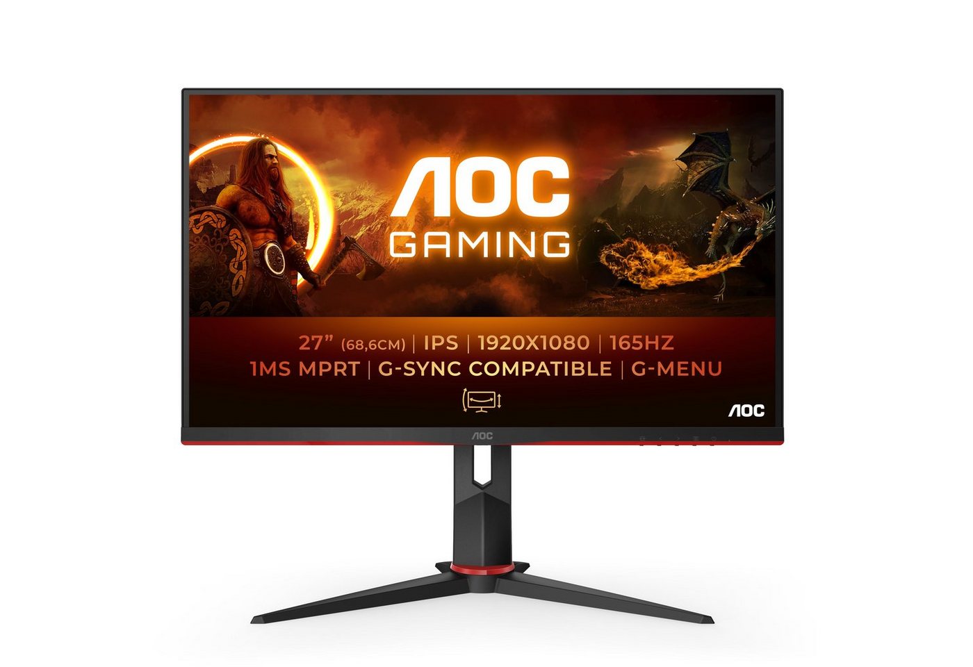 AOC 27G2SPU/BK Gaming-LED-Monitor (68,6 cm/27 ", 1920 x 1080 px, Full HD, 1 ms Reaktionszeit, 165 Hz, IPS) von AOC