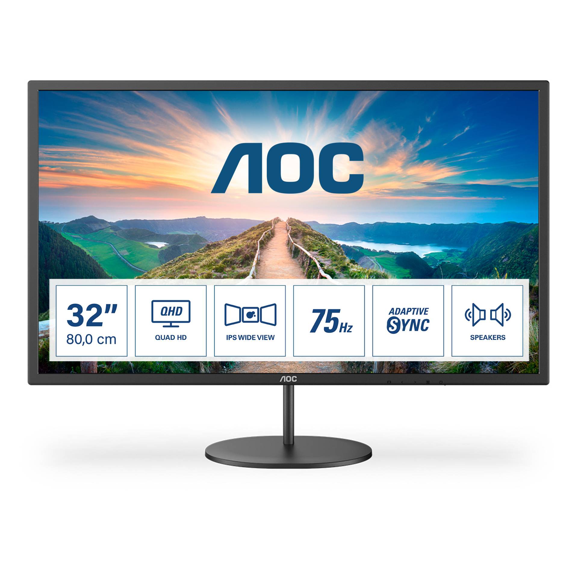 AOC Q32V4 QHD Monitor - IPS, Lautsprecher, Adaptive Sync von AOC