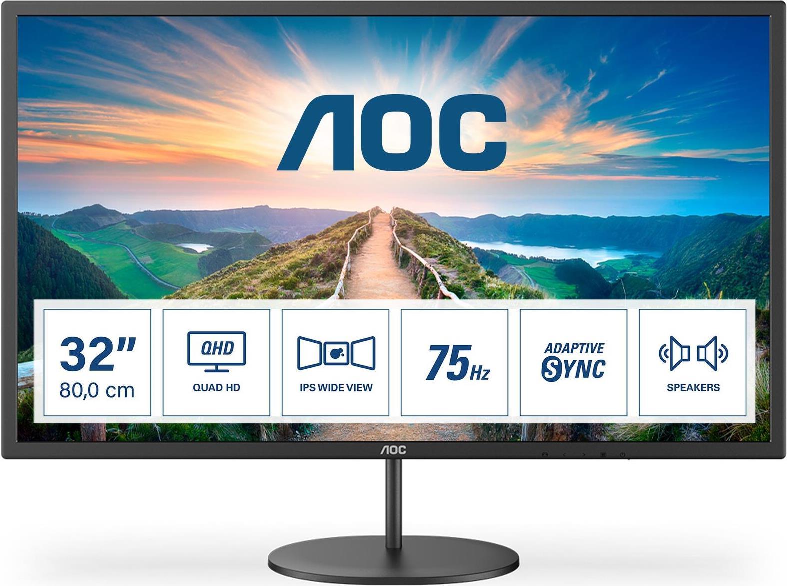 AOC V4 Q32V4 Computerbildschirm 80 cm (31.5" ) 2560 x 1440 Pixel 2K Ultra HD LED Schwarz (Q32V4) von AOC