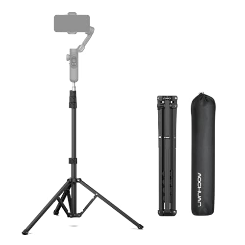 AOCHUAN Stativ für iPhone, 67" Telefon Stativ mit Aufbewahrungstasche, Stativ für Kamera mit 1/4 Schraube Schnittstelle, iPhone Stativ Stand kompatibel mit DSLR Kameras/Handys/Gimbal Stabilisatoren von AOCHUAN