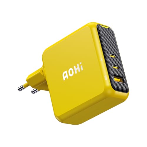 AOHI Magcube 140W USB C Ladegerät PD3.1 Schnellladegerät 3-Port GaN+ Laptop Charger 100W Ladestecker für MacBook Pro 16'', Dell XPS, iPad Pro, Galaxy, iPhone 15 Pro, Chromebook von AOHI