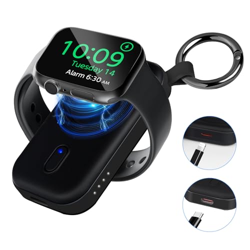 AOKIMI Tragbares Apple-Watch-Ladegerät, magnetisches iWatch-Ladegerät, 1300 mAh, Schlüsselanhänger, Powerbank mit 2 Ladeanschlüssen, Reiseladegerät für die AOKIMI Watch Ultra-Serie 8, 7, 6, 5, 4 AOKIMI Tragbares Apple-Watch-Ladegerät, magnetisches iWatch-Ladegerät, 1300 mAh, Schlüsselanhänger, Powerbank mit 2 Ladeanschlüssen, Reiseladegerät für die AOKIMI Watch Ultra-Serie 8, 7, 6, 5, 4 von AOKIMI