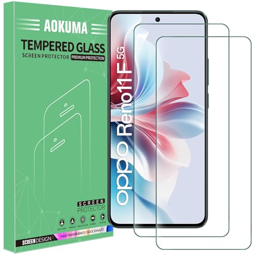 AOKUMA Schutzfolie für Nothing CMF Phone 1/OPPO Reno 11F 5G Panzerglas, 【2 Stücke】 Glas kompatibel mit Reno 11F Schutzfolie, Premium Glasfolie mit 9H Härte, Anti Kratzer, Splitterfest,Anti-Öl von AOKUMA