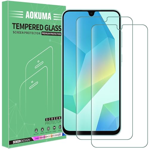 AOKUMA für Samsung Galaxy A16 5G Panzerglas,【2 Stücke】 Schutzfolie kompatibel mit Samsung Galaxy A16, Premium Panzerfolie mit 9H Härte,Anti Kratzer schutzglas,Splitterfest,Anti-Öl,Anti-Bläschen von AOKUMA