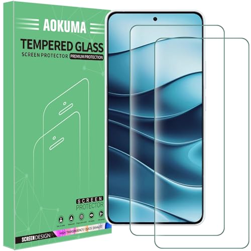 AOKUMA für Xiaomi Redmi Note 14 5G/4G Panzerglas,【2 Stücke】 Schutzfolie kompatibel mit Redmi Note 14 4G/5G, Premium Panzerfolie mit 9H Härte,Anti Kratzer schutzglas,Splitterfest,Anti-Öl,Anti-Bläschen von AOKUMA