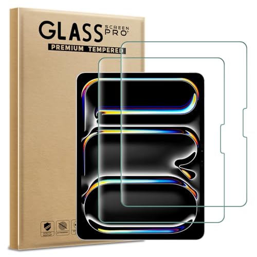 AOKUMA Schutzfolie für iPad Pro 13 Zoll M4 (2024) Panzerglas, 【2 Stücke】 Glas kompatibel mit iPad Pro 13 Zoll M4 Schutzfolie, Premium Glasfolie mit 9H Härte, Anti Kratzer, Splitterfest,Anti-Öl von AOKUMA