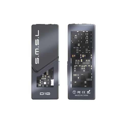 SMSL D10 Tragbarer DAC Kopfhörerverstärker, 2*CS43131 DAC Chip 32Bit/384kHz DSD256 500mW X 500mW Headphone Amp mit 3,5mm/4,4mm Ausgänge, USB DAC Verstärker für Kopfhörer/PC/Laptop/Phone (Grau) von AOSHIDA