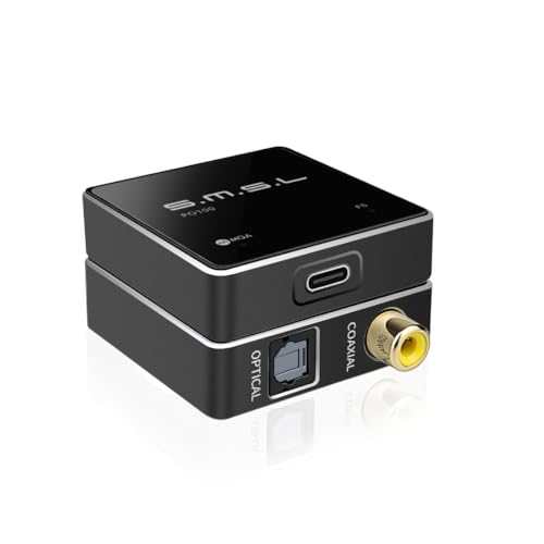 SMSL PO100 2024 XU316 Digital-zu-Analog-Audio-Wandler, MQA-Entschlüsselung USB zu Toslink Coaxial/Optischer Audio-Adapter, Mini USB-zu-Coaxial-Kabel-Adapter für Handy/PC/Player/Streamer (Schwarz) von AOSHIDA