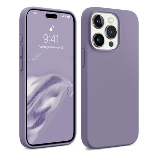 AOTESIER Kompatibel mit iPhone 15 Pro Max Hülle, [militärischer stoßfester Schutz] Silikon-Handyhülle, kratzfest, weiches Mikrofaserfutter, flexible Bumper-Hülle, 17 cm (6,7 Zoll), Violett von AOTESIER