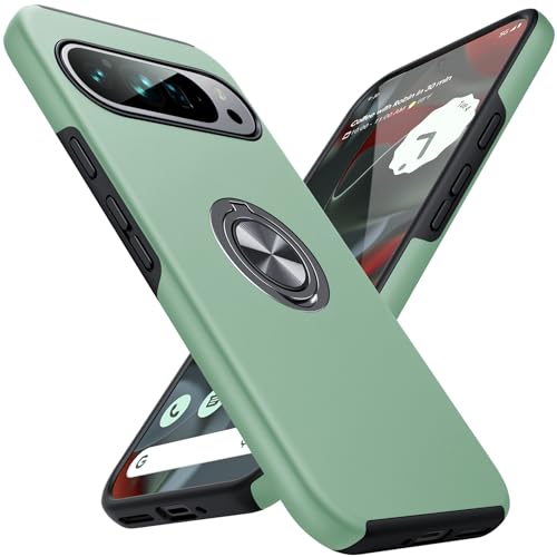 AOUIA für Google Pixel 9 Hülle/Google Pixel 9 Pro Hülle, Handyhülle für Google Pixel 9/9 Pro mit Magnetische Ständer, Stoßfest Militärschutz Schutzhülle Case Cover für Pixel 9 Pro/Pixel 9,Hellgrün von AOUIA