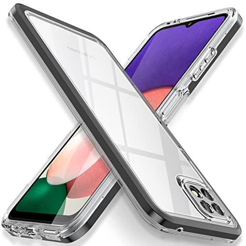 AOUIA für Samsung Galaxy A22 5G Hülle, A22 5G Kristallklare Hülle [Nicht Vergilbend] Dünne Slim Fit Stoßfeste Kratzfest Schutzhülle Handyhülle Weich TPU Stoßstange für Samsung A22 5G 6.6‘’-Schwarz von AOUIA