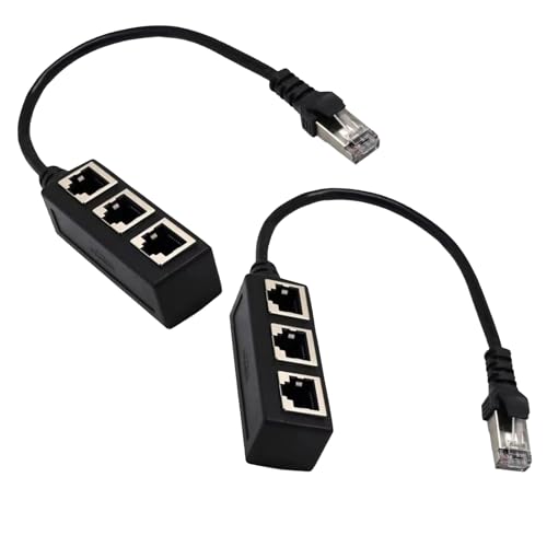 AOUZOVLI 2 Stück LAN Splitter LAN Verteiler LAN Splitter 1 Auf 3 Ethernet Splitter LAN Kabel Splitter LAN Kabel Verteiler LAN Kabel Verlängerung Geeignet für Ethernet Cat5 Cat6 Cat7. von AOUZOVLI