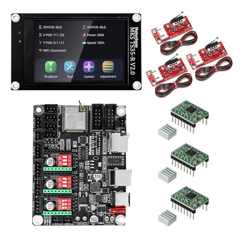 APAAZO MKS DLC32 V2.1 32bits Motherboard Offline-Controller WIFI TFT Touchscreen TS24/TS35-R kompatibel mit Lasergravurmaschine (Farbe: Paket 6) von APAAZO