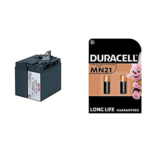 APC RBC7 - Ersatzbatterie für Unterbrechungsfreie Notstromversorgung (USV) von APC + Duracell Specialty Alkaline MN21 Batterie 12 V von APC