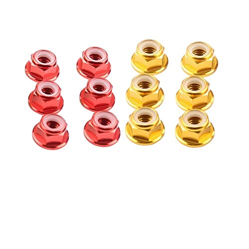 APEFIT Zubehör für Drohnen for RC FPV 6 Paare M5 Aluminium Motor Farbschrauben Nylon Self -Lock -Flanschmutter CW CCW for RC FPV Renndrohne 2204 2205 2306 MOTR austauschbar (Color : R 6cw Y 6ccw) von APEFIT