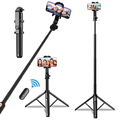 Apexel 1,5 m faltbares Telefonstativ Extended Selfie Stick Tragbarer iPhone Selfie Stick mit 360° verstellbarem Ständer Kompatibel mit iPhone und Android von APEXEL