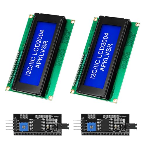 APKLVSR 2004A LCD I2C IIC Display Modul,16x2 Zeichen Display Modul mit I2C Schnittstelle kompatibel mit Raspberry Pi/Arduino(blauem Bildschirm) von APKLVSR