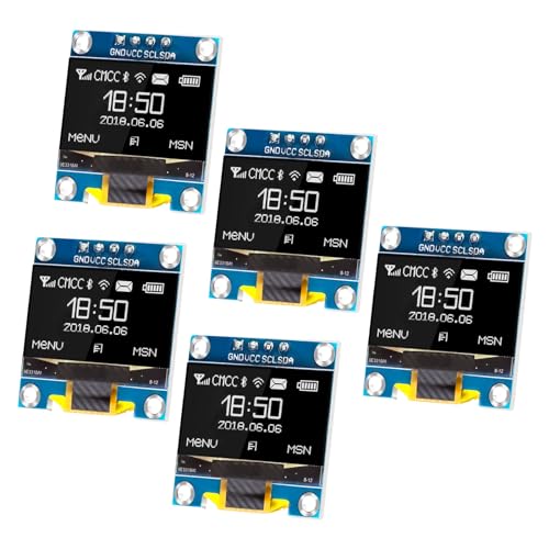 APKLVSR 5PCS 0,96 Zoll OLED Display Modul 128 x 64 Pixel I2C Display Anzeigemodul mit I2C IIC Serielle Selbstleuchtende Kompatibel mit Arduino RPI (Weiß) von APKLVSR