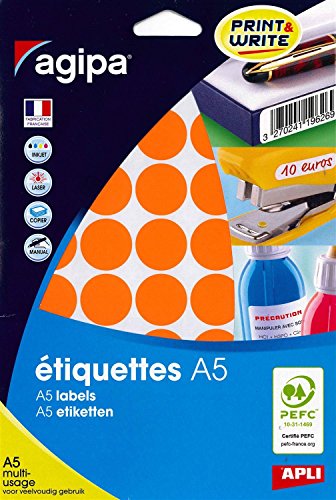 APLI 114325 – Packung mit 400 Mehrzwecktabletten, Durchmesser 24 mm, Orange von APLI