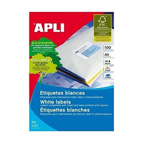APLI 707638 - Pack 100 weiβe Etiketten für Drucker 99.1X139 APLI 707638 - Pack 100 weiβe Etiketten für Drucker 99.1X139 von APLI