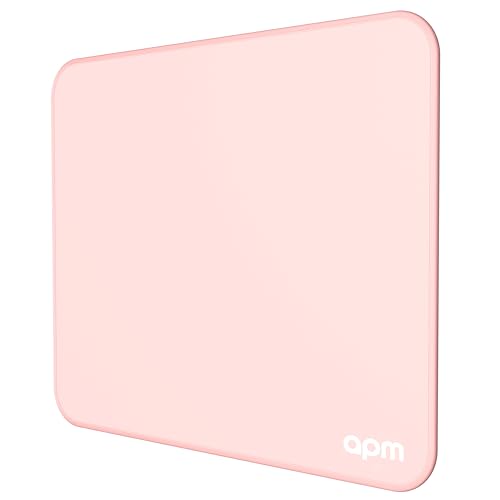 APM Mauspad, Mousepad für Büro, Maße: 25 x 21 x 0,3 cm, rutschfeste Gummibasis, waschbar, langlebige gewebte Kanten für optische Maus, Laser, Gaming, Büro, Rosa, 571274 von APM