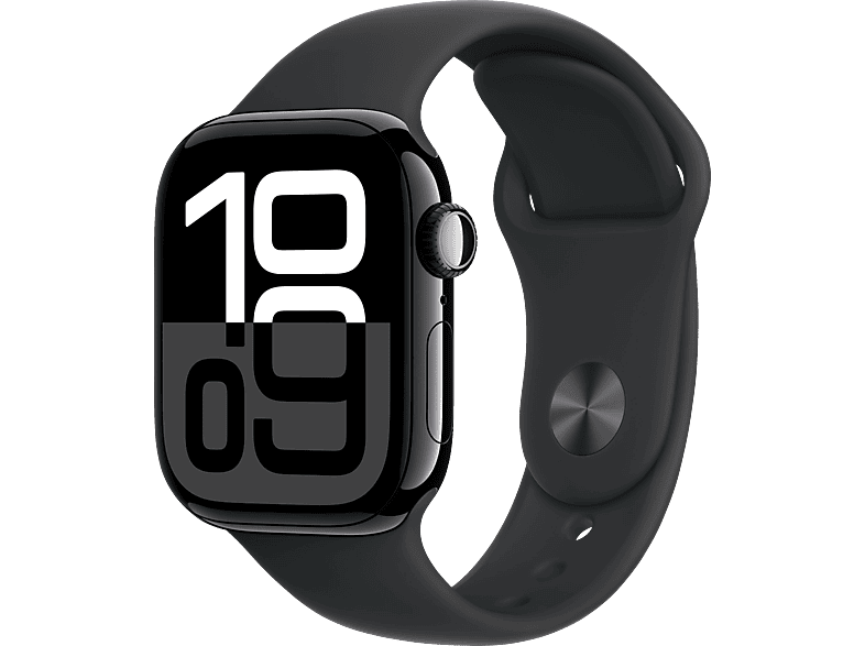 APPLE Watch Series 10 GPS + Cellular 42 mm Smartwatch Aluminium Fluorelastomer, 150 - 200 mm, Diamantschwarz von APPLE