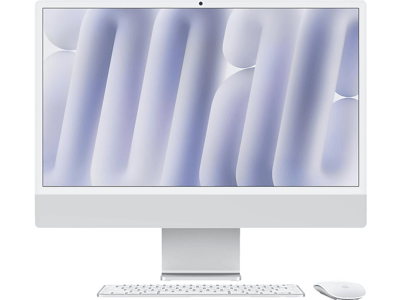 APPLE iMac (2024), MD3H4D/A, All-in-One PC mit 23.5 Zoll Display Nanotexturglas, Apple M4 Chip, 16 GB RAM, 10-Core GPU, 512 SSD, Silber von APPLE