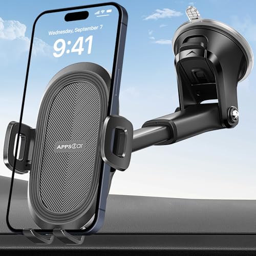 APPS2Car Handyhalterung Auto, 360° Saugnapf Windschutzscheibe & Armaturenbrett Handy Halter für Auto, Universale KFZ Handy Halterung PKW Kompatibel mit iPhone, Samsung & Anderen Smartphones (4.7-6.8") von APPS2Car