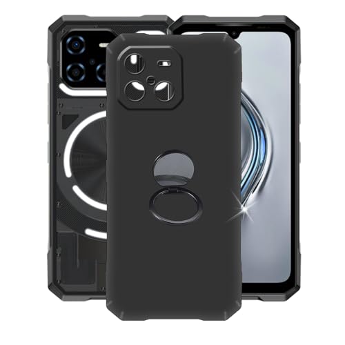 AQGGIIXY Hülle für Doogee Blade GT Ultra (6.72") Hüllen + Handy Ring Halter Handyhülle Stoßkasten Schale Phone Case Black TPU Weich Silikon Cases von AQGGIIXY