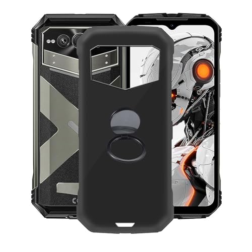 AQGGIIXY Hülle für Doogee V Max Pro (6.58") Hüllen + Handy Ring Halter Handyhülle Stoßkasten Schale Phone Case Black TPU Weich Silikon Cases von AQGGIIXY