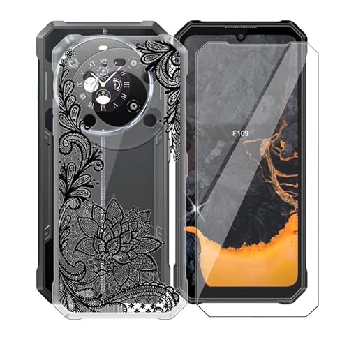 AQGGIIXY Hülle für Fossibot F109 Pro 5G (6.75") Schutzhülle Transparent Bumper Cover Sanft Silikon TPU Schale Case Handyhülle + Gehärtetes Glass Schutzfolie Temperierte Folie - WM108 von AQGGIIXY