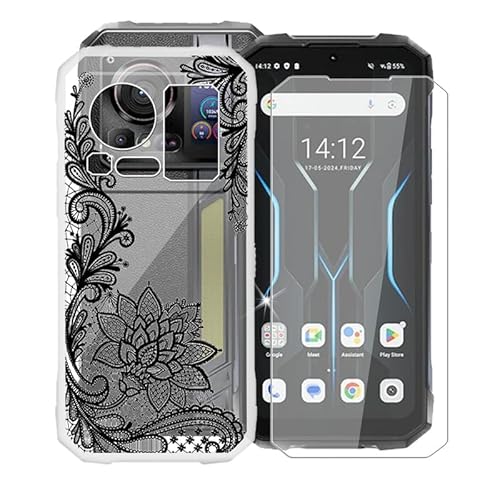 AQGGIIXY Hülle für Hotwav Hyper 7 Pro (6.60") Schutzhülle Transparent Bumper Cover Sanft Silikon TPU Schale Case Handyhülle + Gehärtetes Glass Schutzfolie Temperierte Folie - WM108 von AQGGIIXY