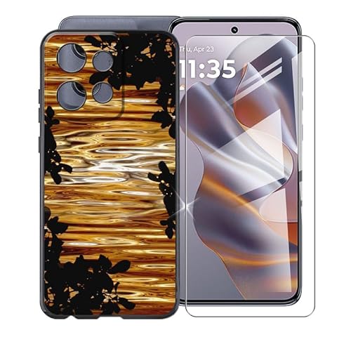 AQGGIIXY für Motorola Moto S50 (6.36") Handyhülle + Gehärtetes Glas, Hülle rutschfeste Stoßfest Sturzsichere Schutzhülle Weich Silikon Case für Motorola Moto S50 - XV37 von AQGGIIXY