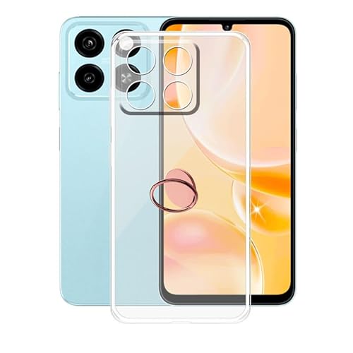 AQGGIIXY für ZTE Blade A55 Handyhülle, Stoßfeste Case Silikon Schutzhülle mit 360° Drehbar Handy-Ringhalter, Transparent Rückseite Hülle für ZTE Blade A55 (6.75") - SH4 von AQGGIIXY