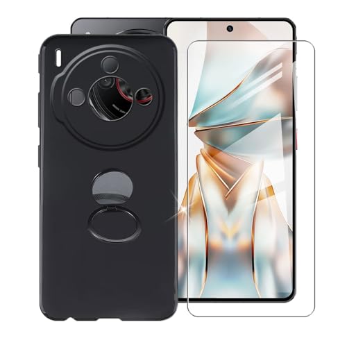 AQGGIIXY für ZTE Nubia Z60S Pro 5G (6.78") Handyhülle + Displayschutz(1 Sätze), Silikon Hülle rutschfeste Stoßkasten Schale Schutzhülle mit Handy Ring Handyhalter Fingerhalter 360° von AQGGIIXY