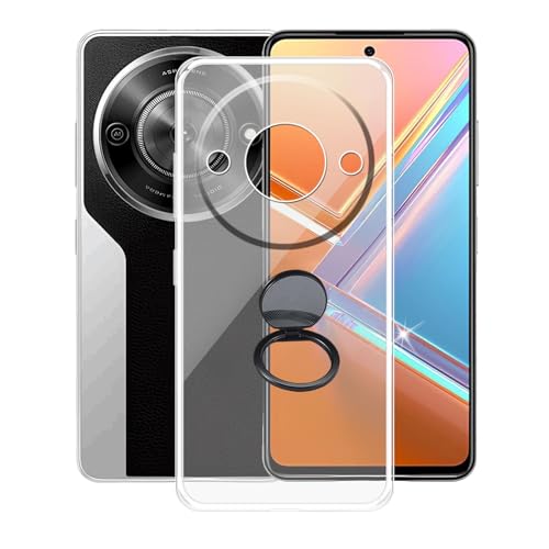 AQGGIIXY für ZTE Voyage 70 Handyhülle, Stoßfeste Case Silikon Schutzhülle mit 360° Drehbar Handy-Ringhalter, Transparent Rückseite Hülle für ZTE Voyage 70 (6.56") - SH10 von AQGGIIXY