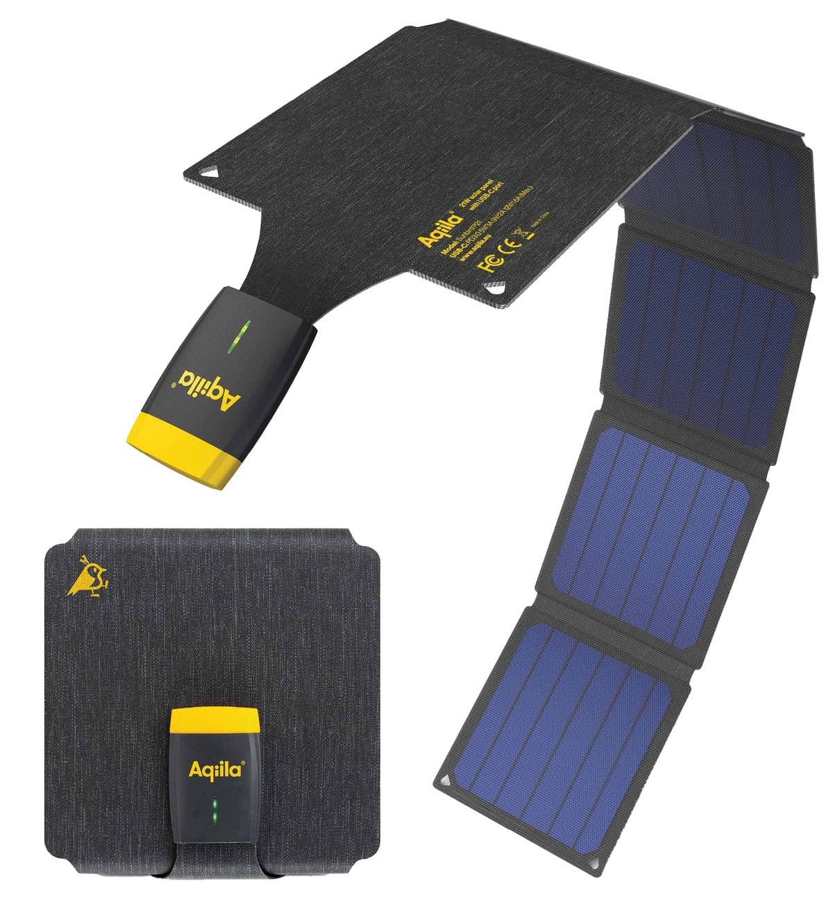 AQIILA Solarpanel Sunbird P21, 21 W, USB-C, schwarz von AQIILA