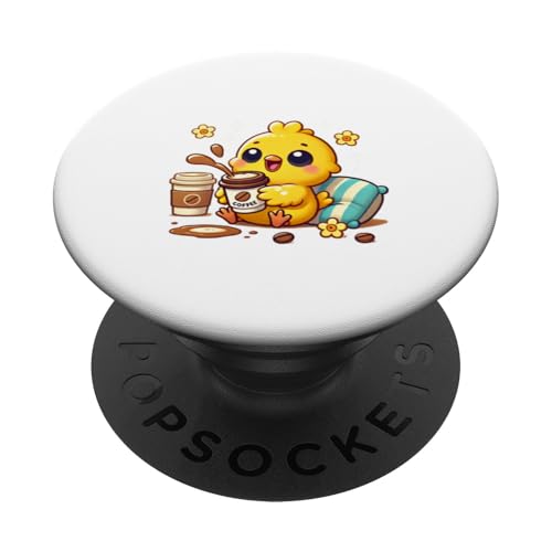 Niedlicher bezaubernder Vogel beim Kaffee PopSockets mit austauschbarem PopGrip von AR Design