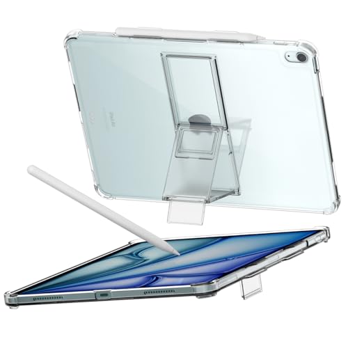 araree FLEXIELD SP Schutzhülle für Apple iPad Serie mit 4-stufig verstellbarem Ständer, S-Stifthalter, dünn, leicht, stoßfest, transparent, transparent (iPad Air 27,9 cm (M2) – transparent von ARAREE