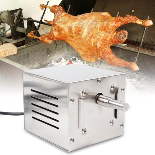 Edelstahl-Grillmotor, Grillmotor für Grillspieß, 220V Edelstahl BBQ Grill Zubehör, kommerzielle Edelstahl-Drehspießröster, Bräter Elektromotor, für Schweinefleisch, Fisch, Lamm, Huhn und Truthahn von ARBGO