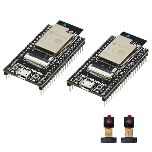 ARCELI 2 Stück ESP32-WROVER-DEV Entwicklungsboard mit gelöteten Stiftleisten, ESP32-CAM WiFi + Bluetooth Modul Dual-Core Stromsparend Kompatibel mit Arduino IDE von ARCELI