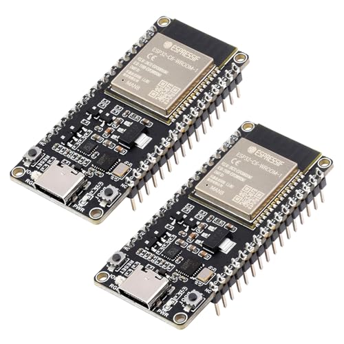 ARCELI 2Pcs ESP32-C6 Mikrocontroller mit Pinheader, WiFi 6 Entwicklungsboard, 160MHz EIN-Kern-Prozessor, ESP32-C6-WROOM-1-N8 Modul, Unterstützt USB und UART Entwicklung von ARCELI