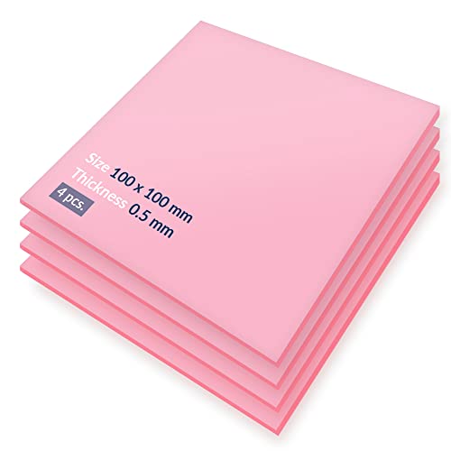 ARCTIC TP-1 (APT2012): Wärmeleitpad, Basic Thermal Pad, 100 x 100 x 0,5 mm (4 Stück) - Exzellente Wärmeleitung, Idealer Gap-Filler, einfache Installation, sichere Handhabung - Pink von ARCTIC