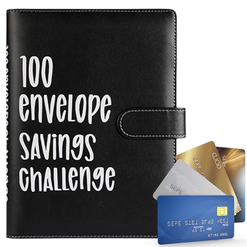 100 Briefumschläge Challenge Binder, Spar-Herausforderungsbuch, Spar-Herausforderungsbuch mit Umschlägen, Budgetbuch und Planer, Geldumschläge für Bargeld, Budgeting von ARIOU