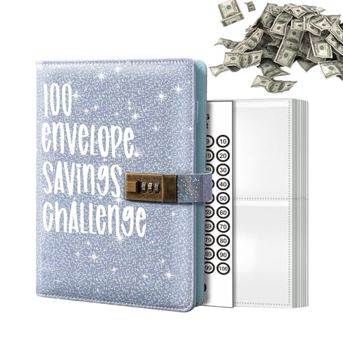 Binder Savings Challenge – 100 A6-Spar-Herausforderungsbuch, Geldspar-Herausforderungsbuch, tragbare Spar-Herausforderungen, um 5.050 $ zu sparen, Budget Binder Geld Organizer für Paare, Familie, von ARIOU